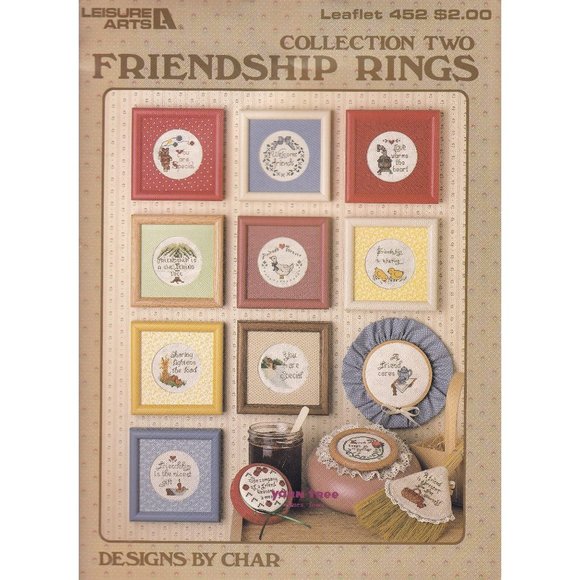 Vintage Cross Stitch Patterns, Friendship Rings Collection 2 by Char, Leisure - Picture 1 of 2